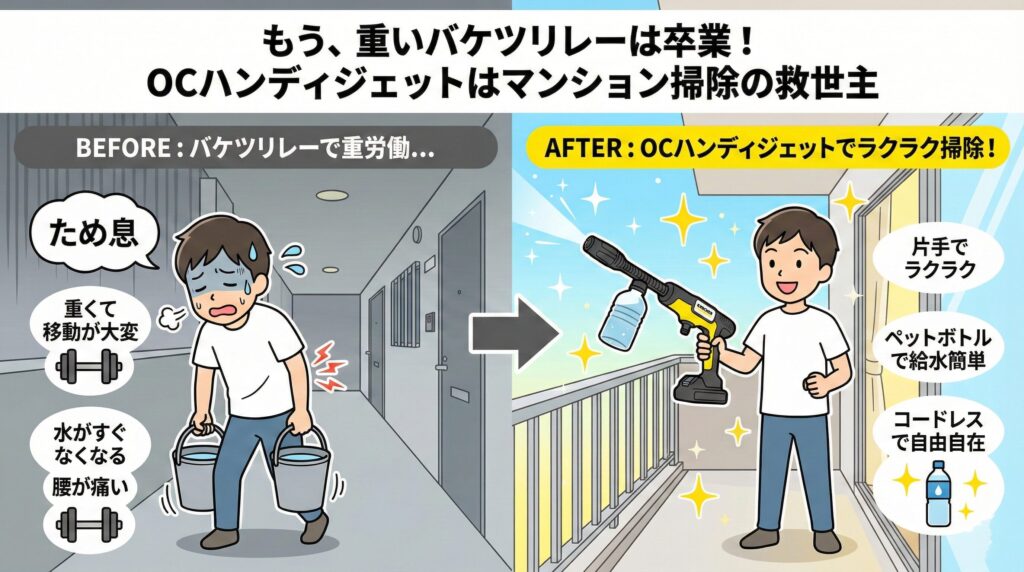 ケルヒャーOC5ハンディジェットはマンション掃除の救世主
