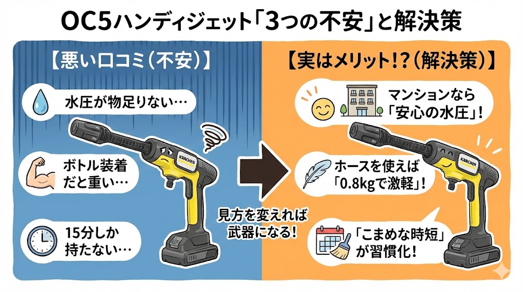 OC5ハンディジェットの悪い口コミ(デメリット)