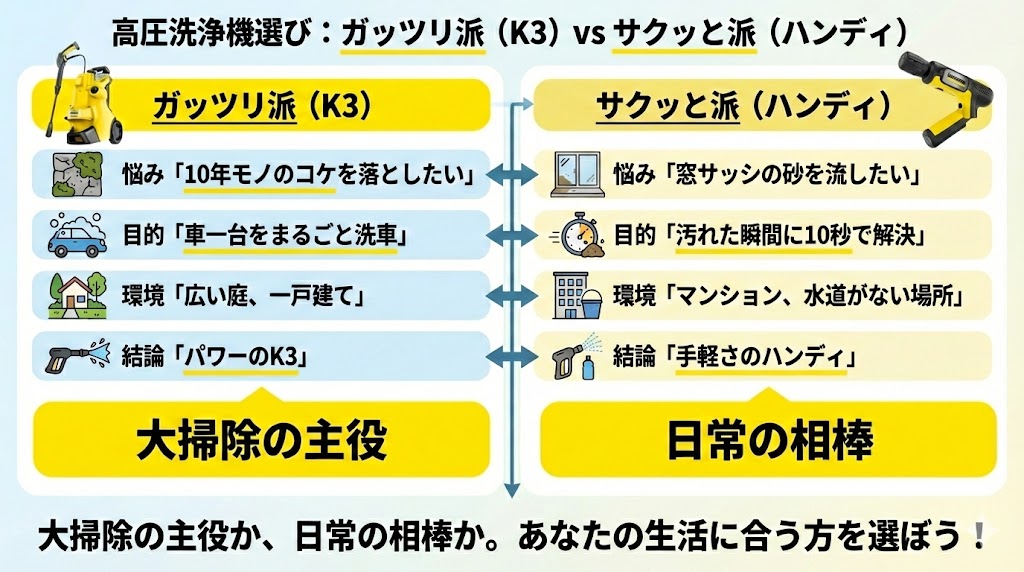 高圧洗浄ガッツリかサクッとか比較