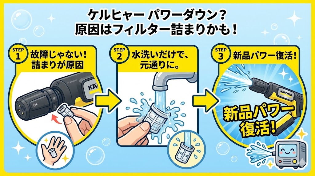 OCハンディエアのメンテナンスで水圧を戻す方法