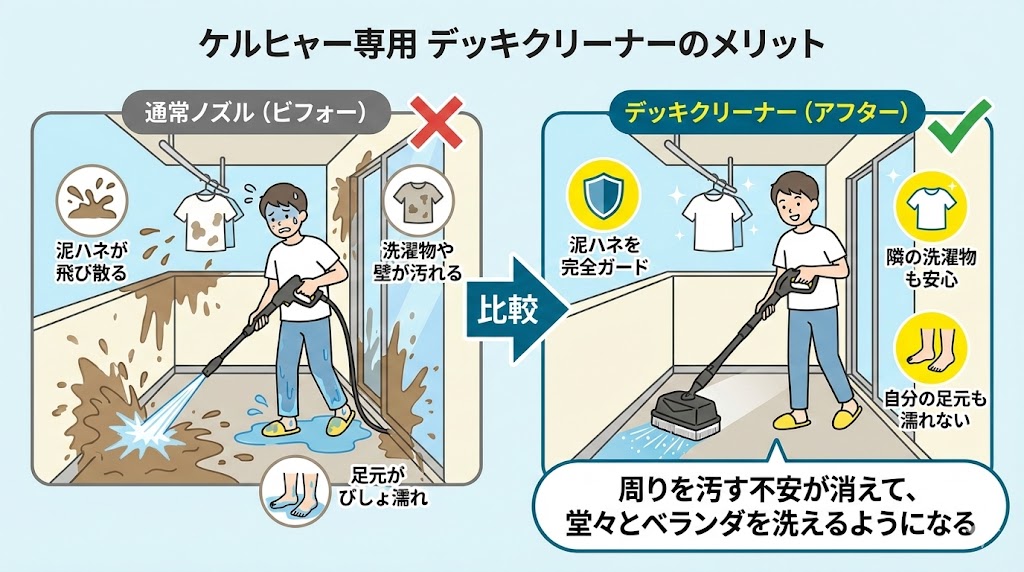 ケルヒャーアクセサリー　デッキクリーナーのメリット