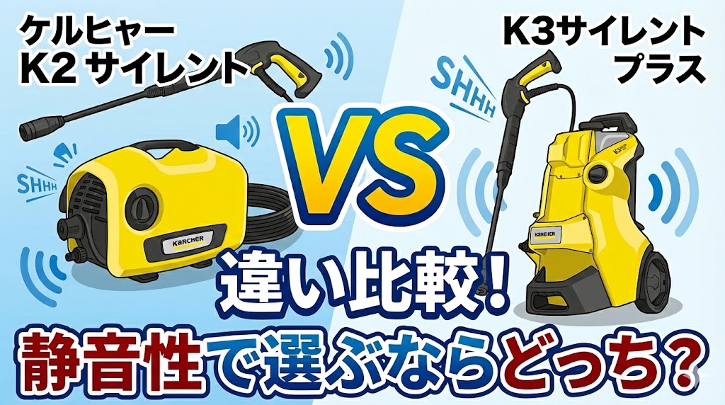 ケルヒャーK2サイレント　VS　K3サイレントプラス違い比較！ 静音性で選ぶならどっち？