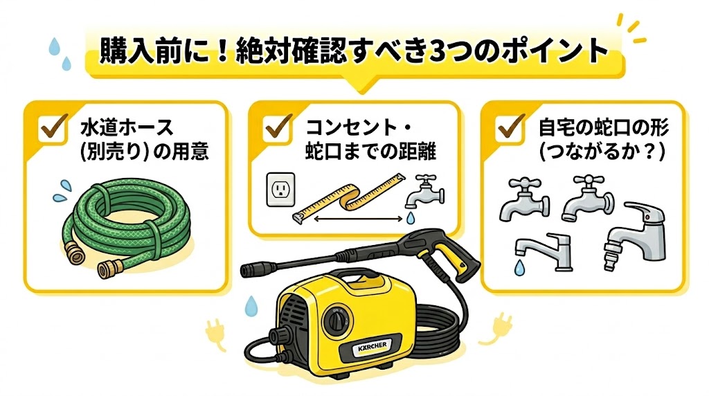 ケルヒャーK2サイレントを安く買う前に！絶対に確認すべき3つの注意点