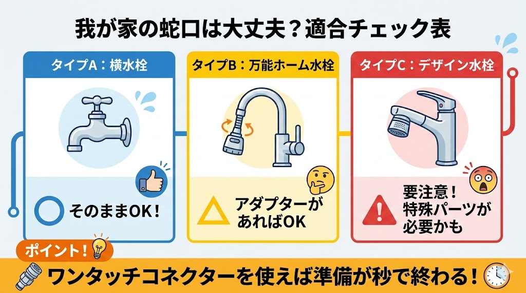 ケルヒャー蛇口接続チェック表