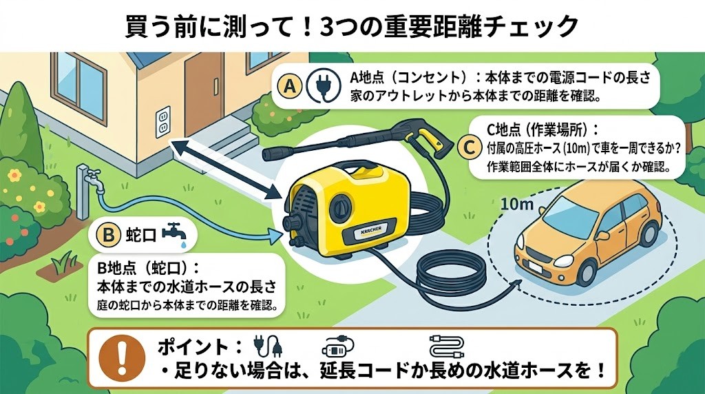 ケルヒャー購入前の重要距離チェック