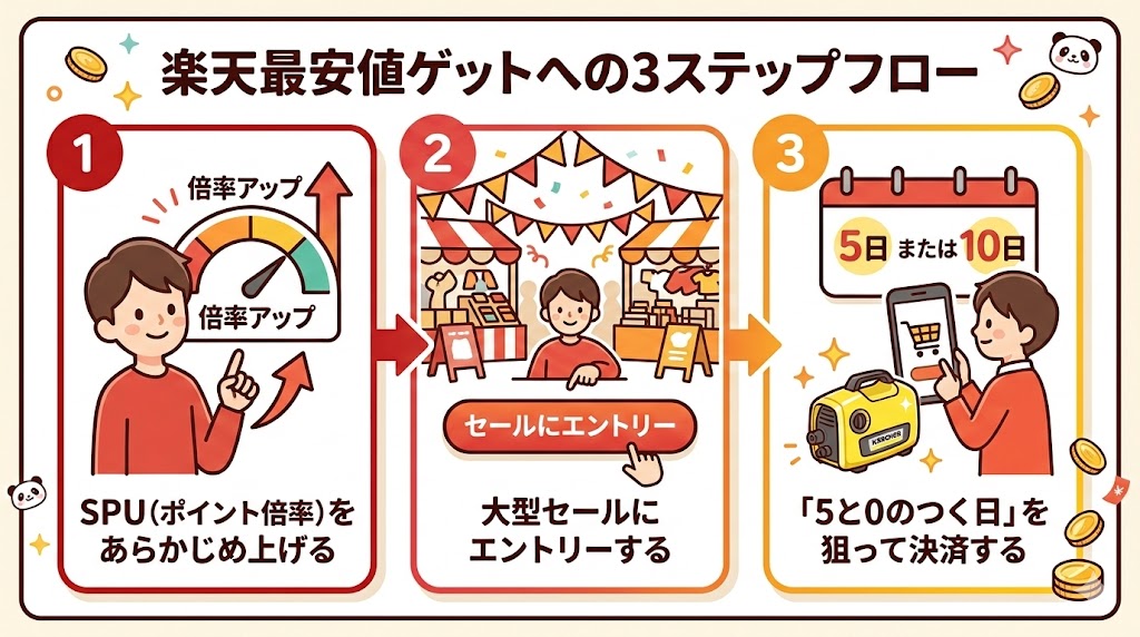 【実践】ケルヒャーK2サイレントを楽天市場でお得に買う「3ステップ」