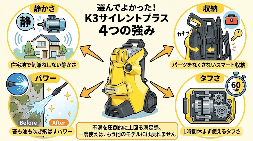 家中の汚れが落ちる！K3サイレントプラスの良い口コミ(メリット)