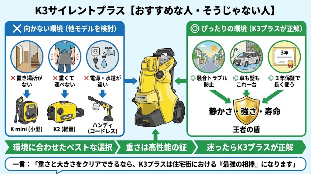 【判断】K3サイレントプラスをおすすめする人・しない人のまとめ