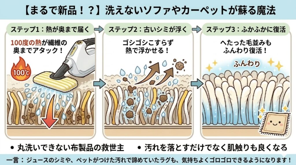 SC1 Multiで布製品がキレイになる理由