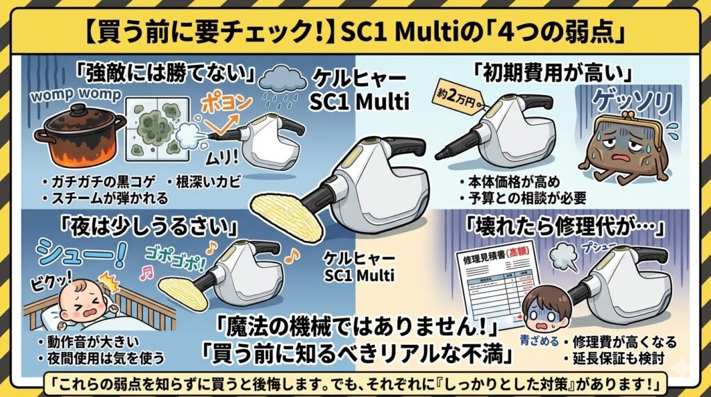 ケルヒャーSC1 Multi４つの悪い口コミ(デメリット)