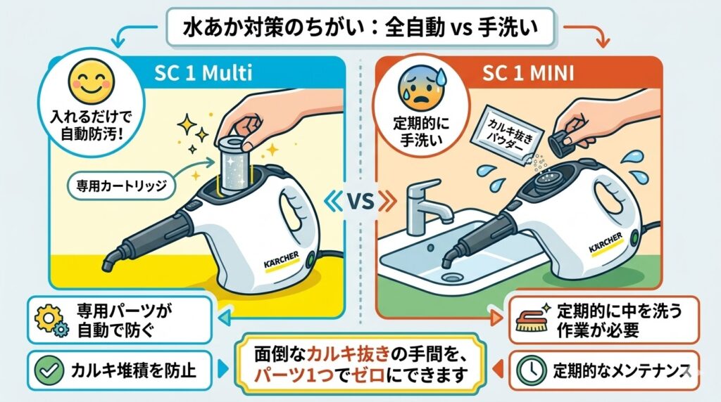 ケルヒャーSC1 MultiとMINIの違い3つ目は長く使うためのメンテナンスの手間
