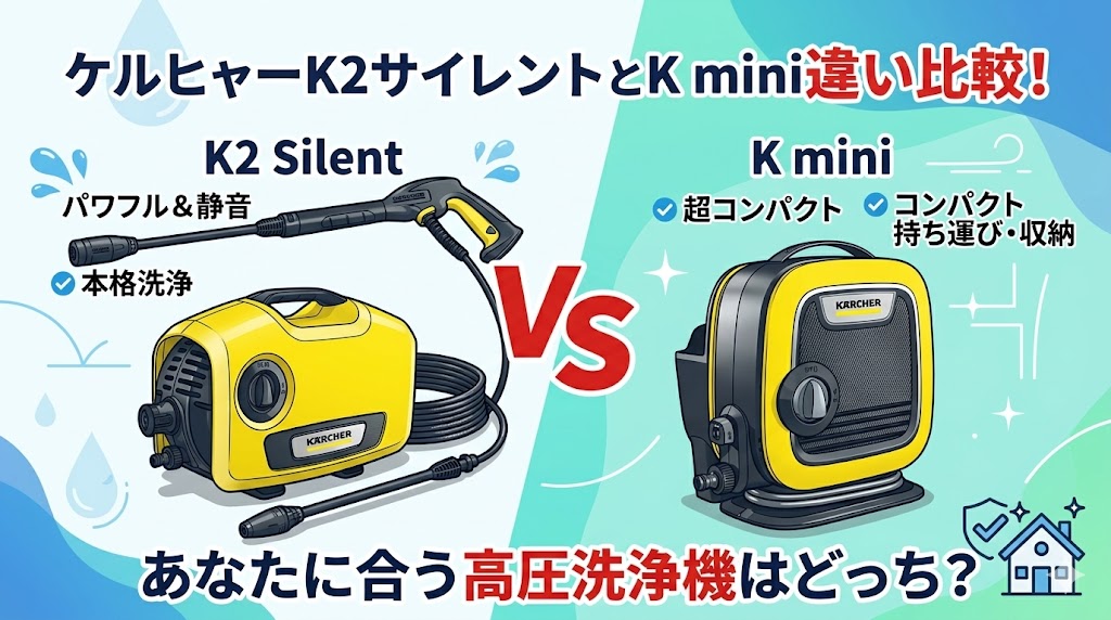 ケルヒャーK2サイレントとK mini違い比較！あなたに合う高圧洗浄機はどっち？