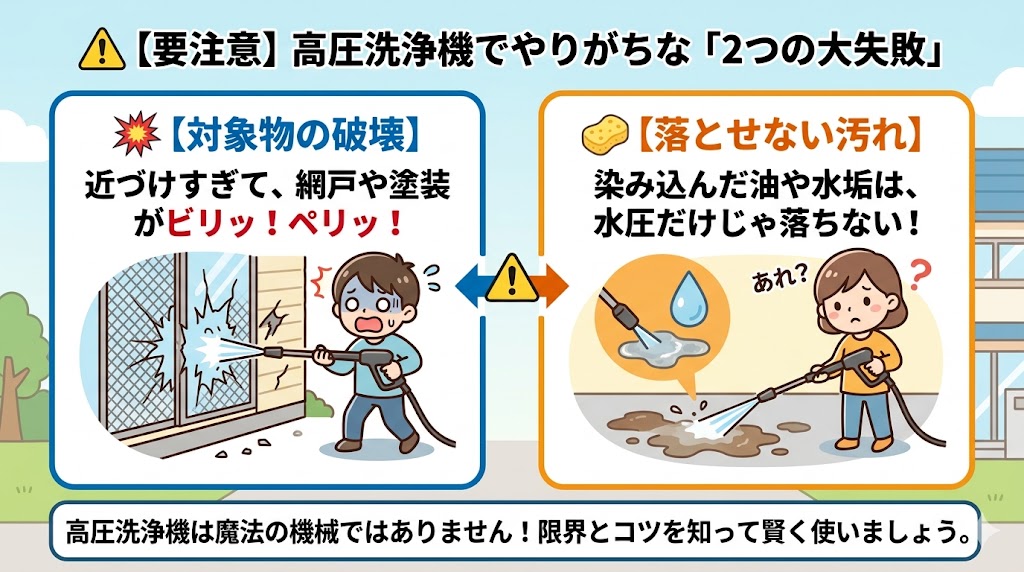 高圧洗浄機でよくある失敗談
