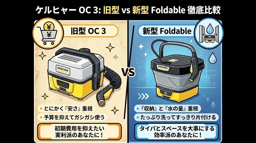 ケルヒャーOC3vsフォルダブル比較画像