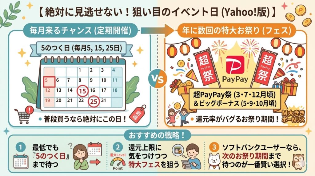 Yahoo!ショッピングの絶対に見逃せない！狙い目のイベント日