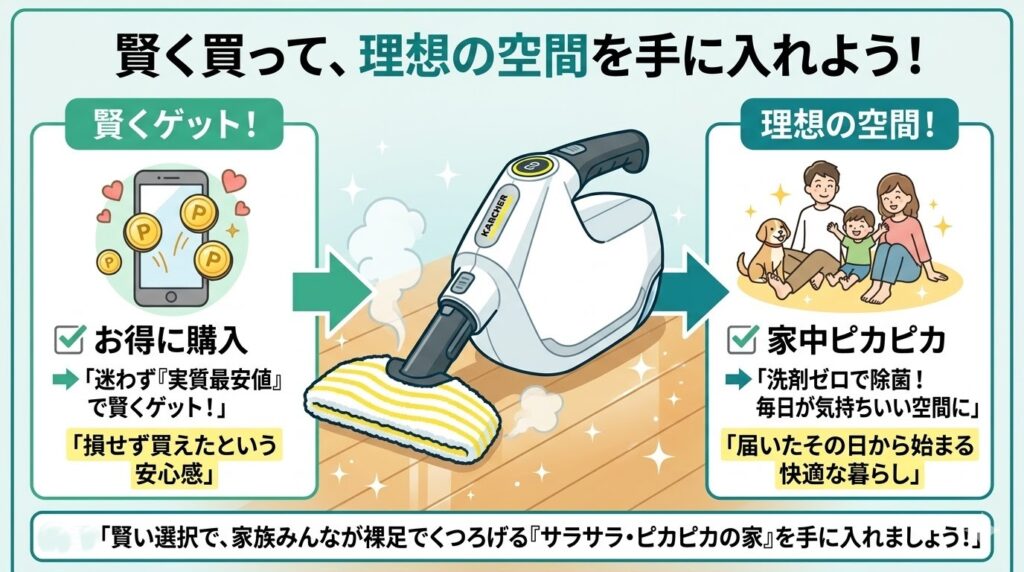 【まとめ】ケルヒャーSC 1 Multiをお得に手に入れて家中を除菌・ピカピカにしよう！