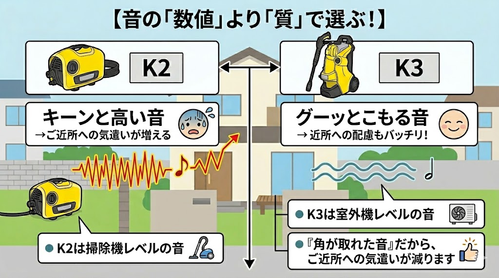 住宅街で使った時の「近所への響き方」の体感