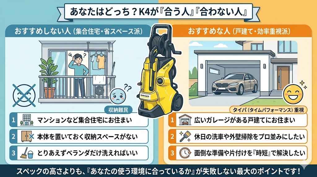 ケルヒャー K4プレミアムサイレントをおすすめする人・しない人