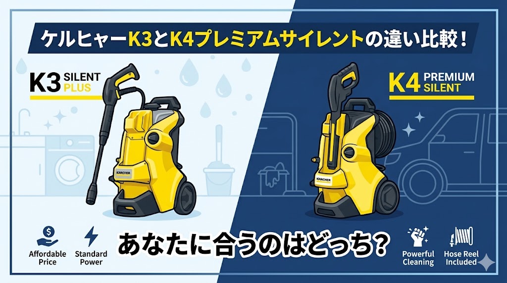 ケルヒャーK3とK4プレミアムサイレントの違い比較！あなたに合うのはどっち？