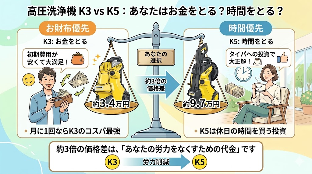 価格とコスパ　K3　K5比較図