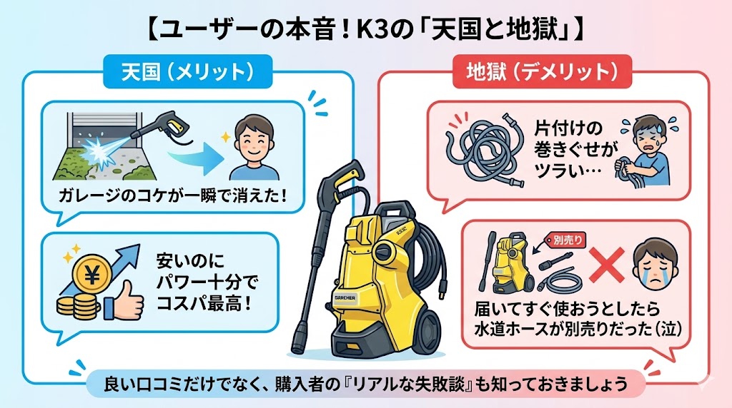 プロが辛口評価！ケルヒャーK3の片付け地獄って本当？ 