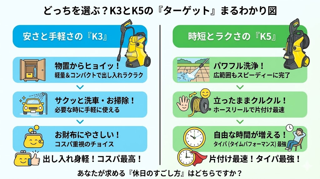 ケルヒャー　K3　K5どっち　比較図