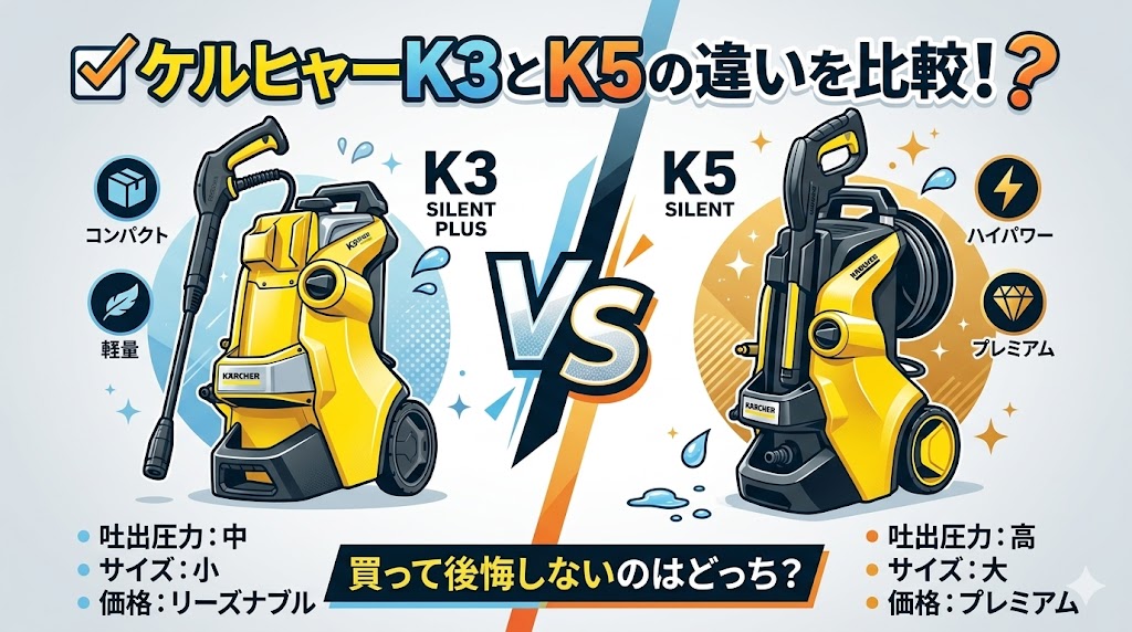 ケルヒャーK3とK5の違いを比較！買って後悔しないのはどっち？