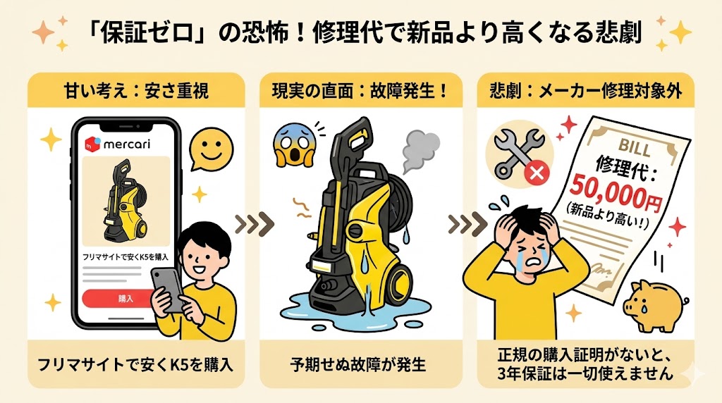メルカリ等フリマアプリは「メーカー修理対象外」で詰む
