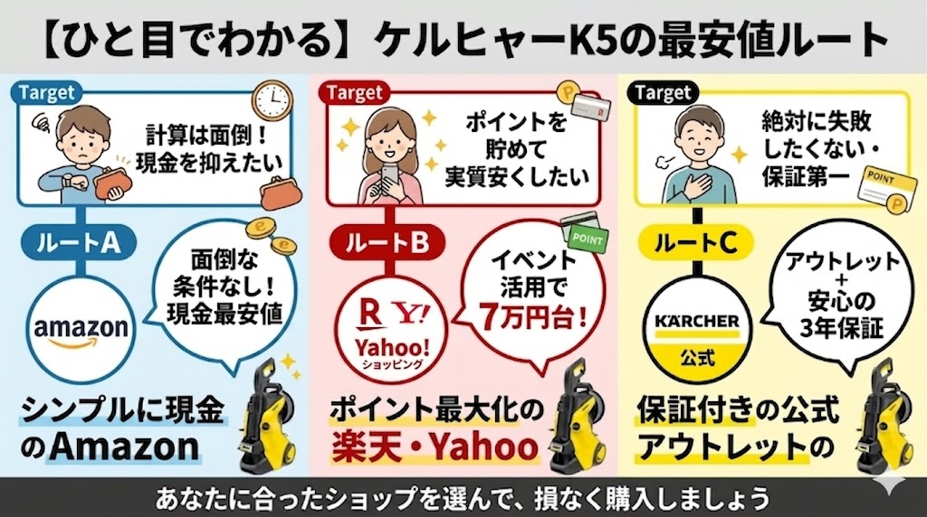 ケルヒャー　K5最安値ルート結論