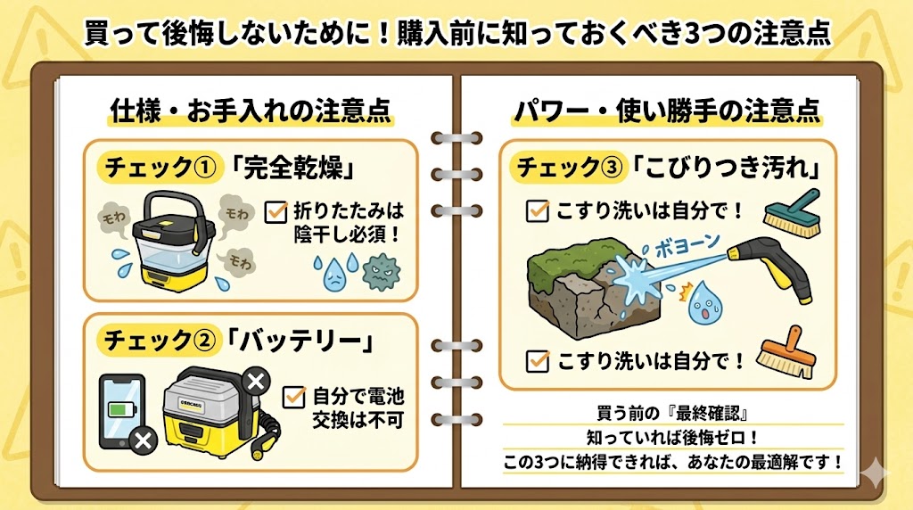 買って後悔しないために！購入前に知っておくべき3つの注意点