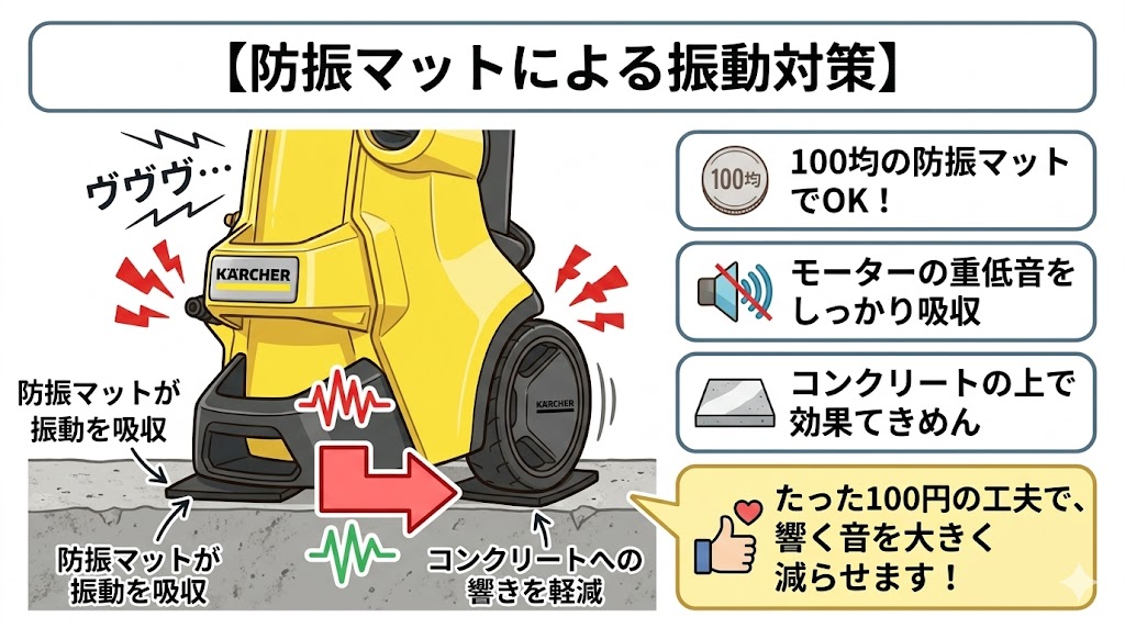100円ショップの防振マットを使ってモーターの振動音を抑える方法