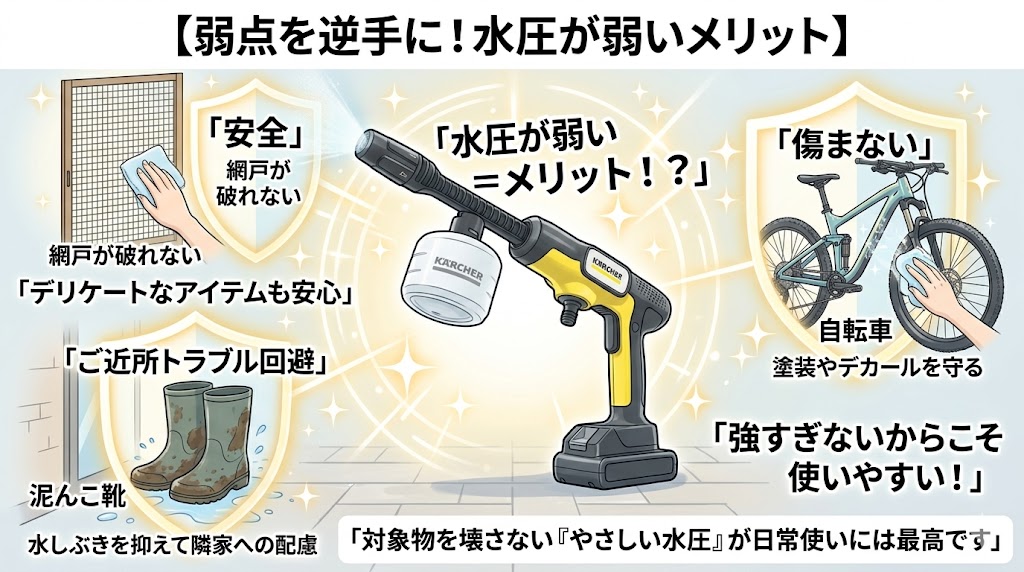 水圧が弱いことによる安全性と活用のメリット