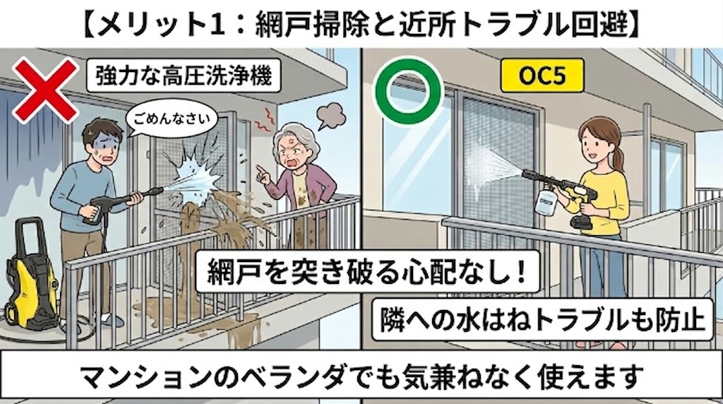 マンションのベランダ掃除での水はねトラブル防止