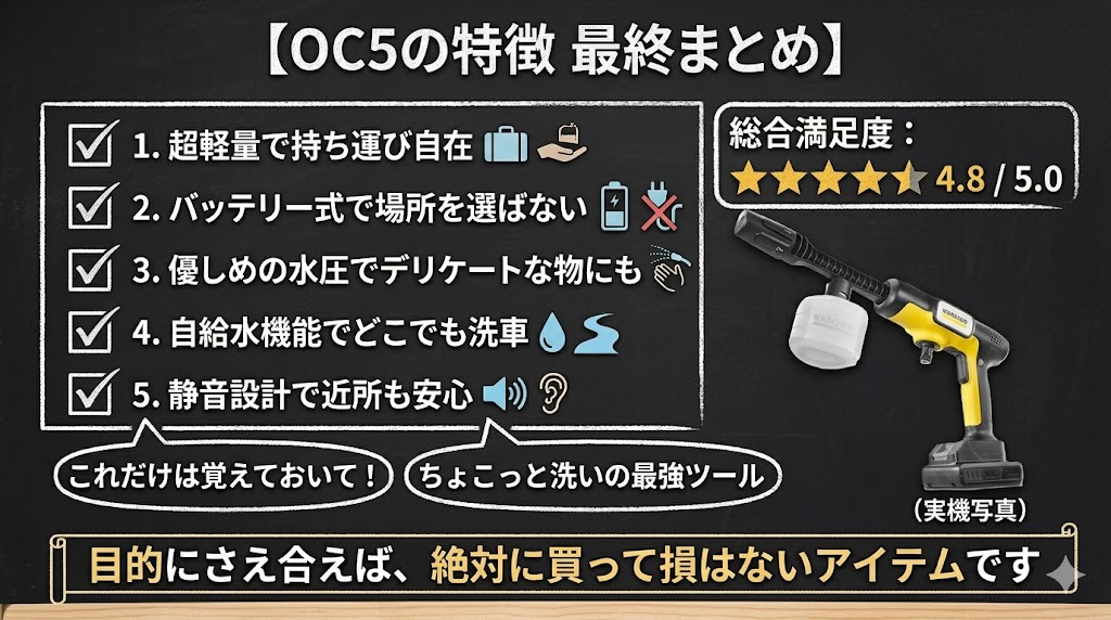 OC5の特徴と選ぶポイントの最終まとめリスト