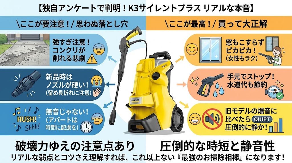 K3サイレントプラスの独自アンケート調査結果の口コミ