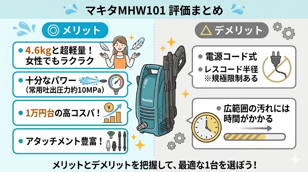 マキタMHW101の評価まとめ