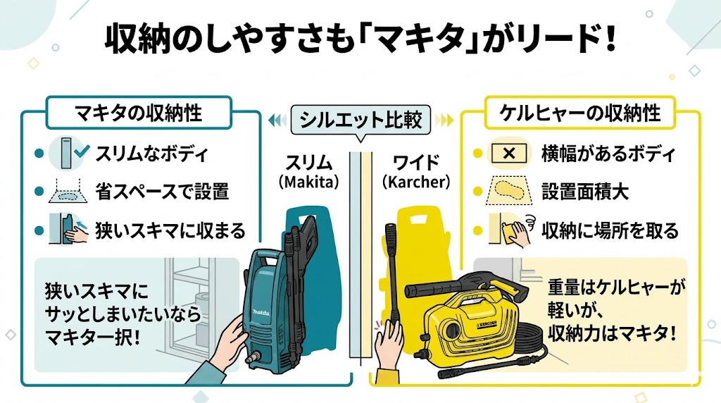 収納のしやすさもマキタがリード